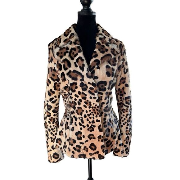 Blumarine 2012 Collection Fur Cheetah Print Chic Peplum Jacket Women’s S Italy - Picture 4 of 16